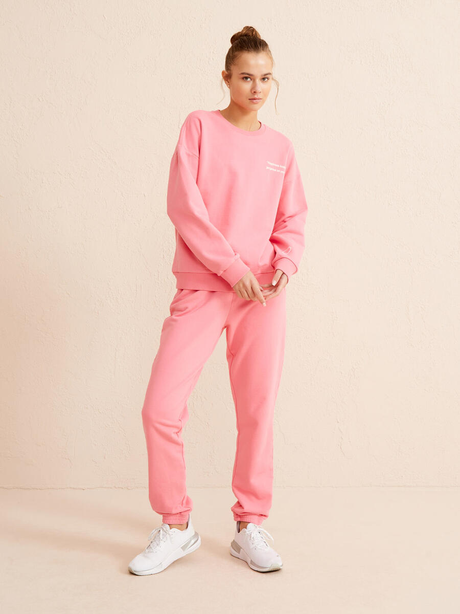 Pembe Big Oversize Pamuklu Sweatshirt - 2