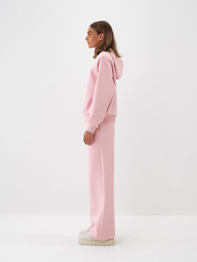 Pembe Pamuk Dokulu Oversize Sweatshirt - Xint
