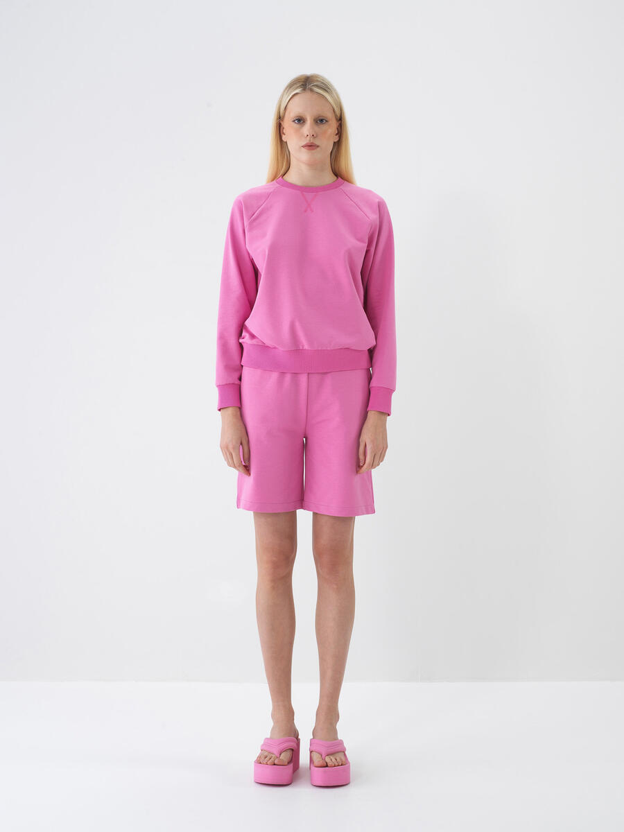 Pembe Regular Fit Pamuklu Sweatshirt - 2
