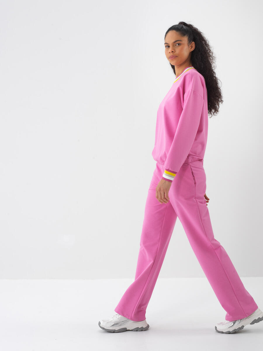 Pembe Regular Fit Pamuklu Sweatshirt - 2
