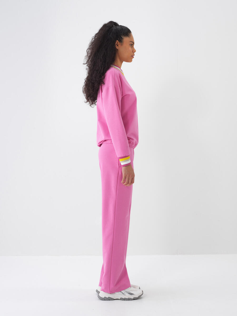 Pembe Regular Fit Pamuklu Sweatshirt - 3