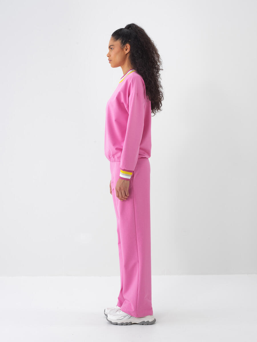 Pembe Regular Fit Pamuklu Sweatshirt - 4
