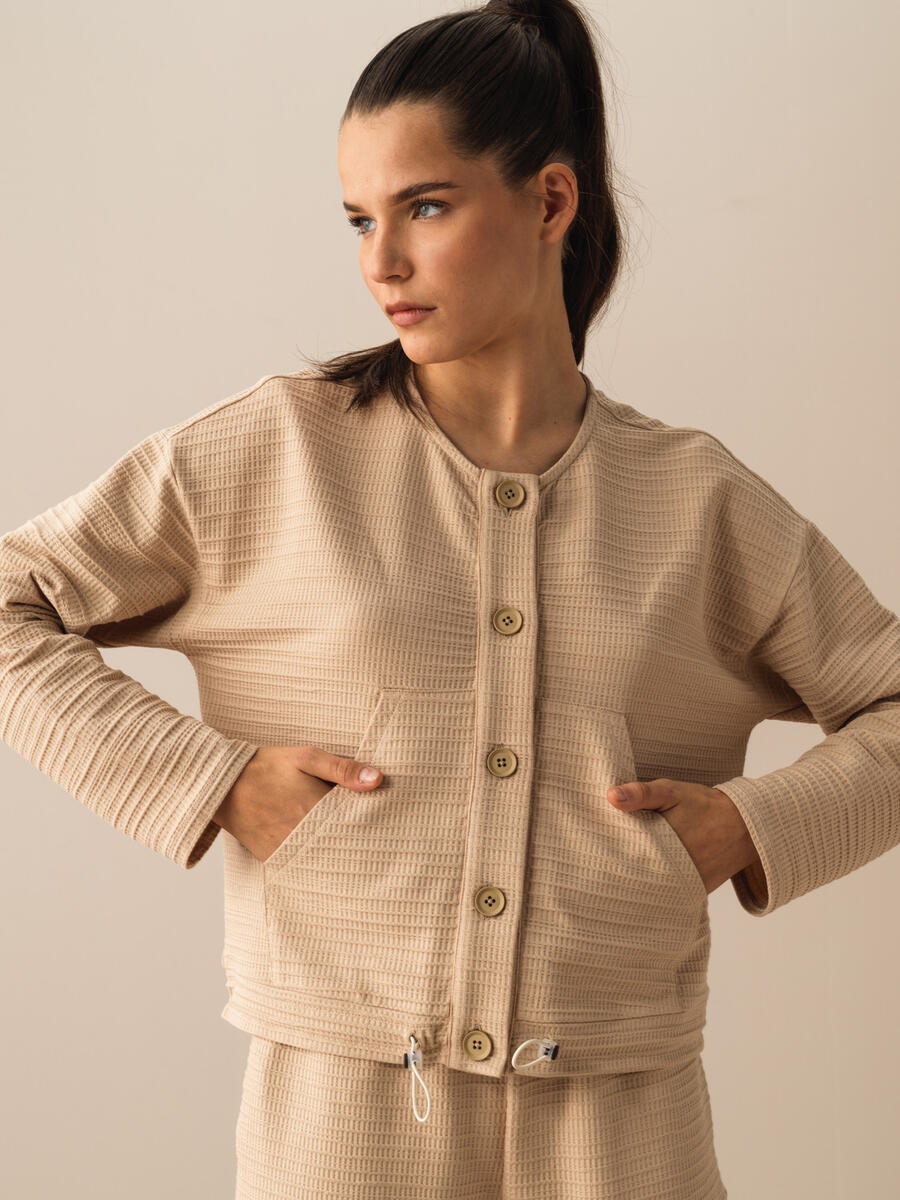 Taş Rengi Regular Fit Pamuklu Sweatshirt