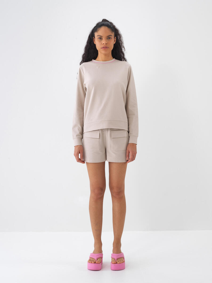Taş Rengi Regular Fit Pamuklu Sweatshirt
