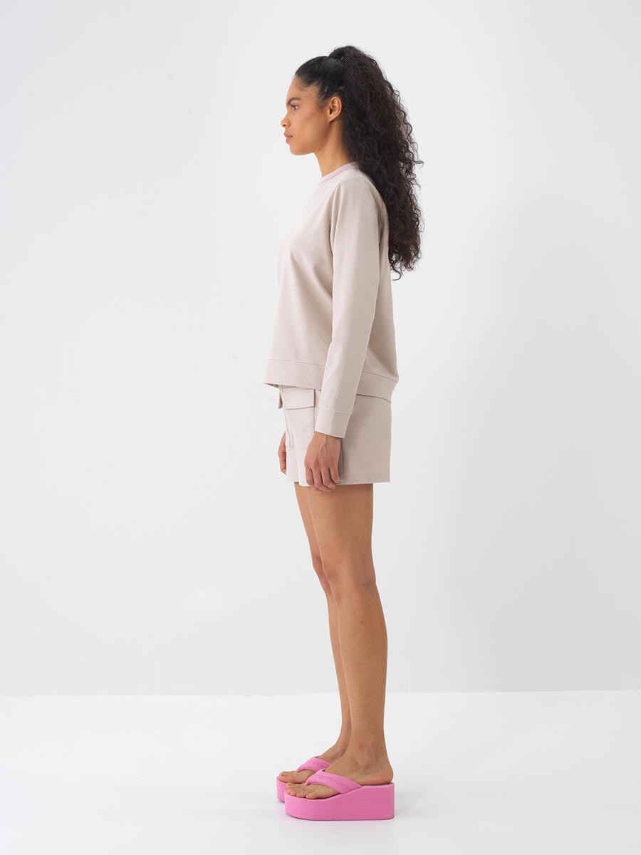 Taş Rengi Regular Fit Pamuklu Sweatshirt - 3