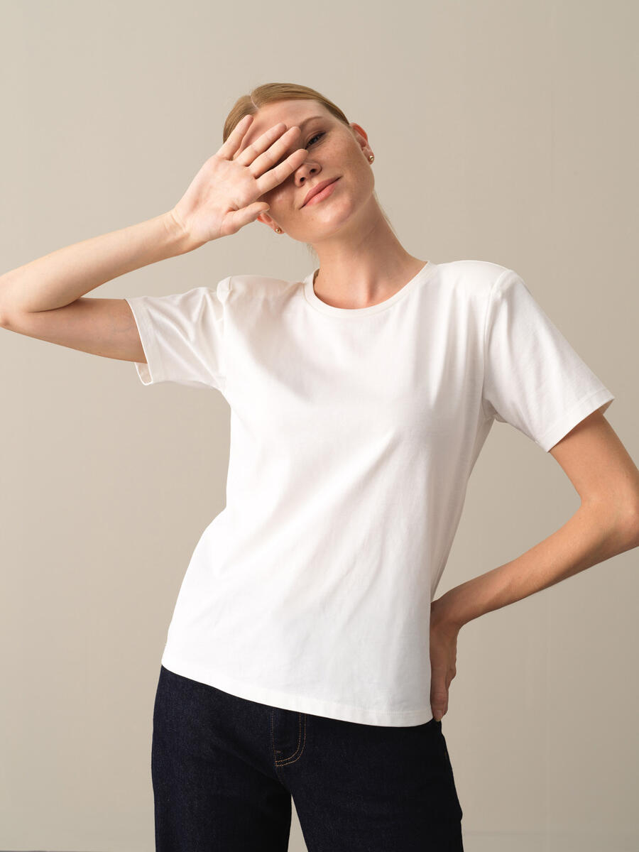 Beyaz Pamuk Dokulu Regular Fit Vatkalı - 3