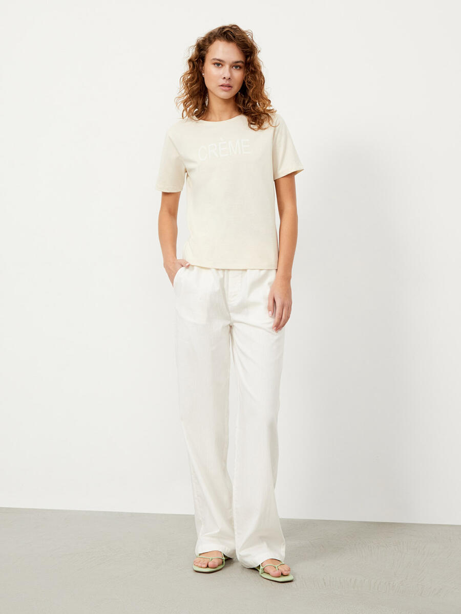 Bej Regular Fit Pamuklu Tişört - 2