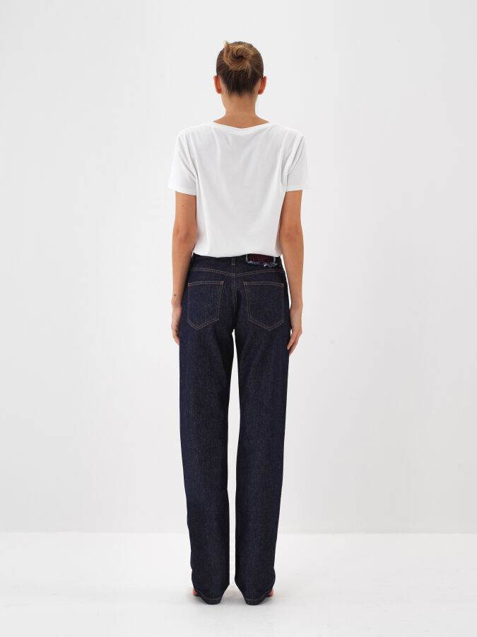 Beyaz Modal Dokulu Regular Fit Tişört - Xint