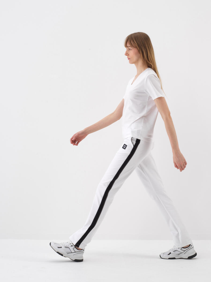 Beyaz Regular Fit Pamuklu Tişört - 3