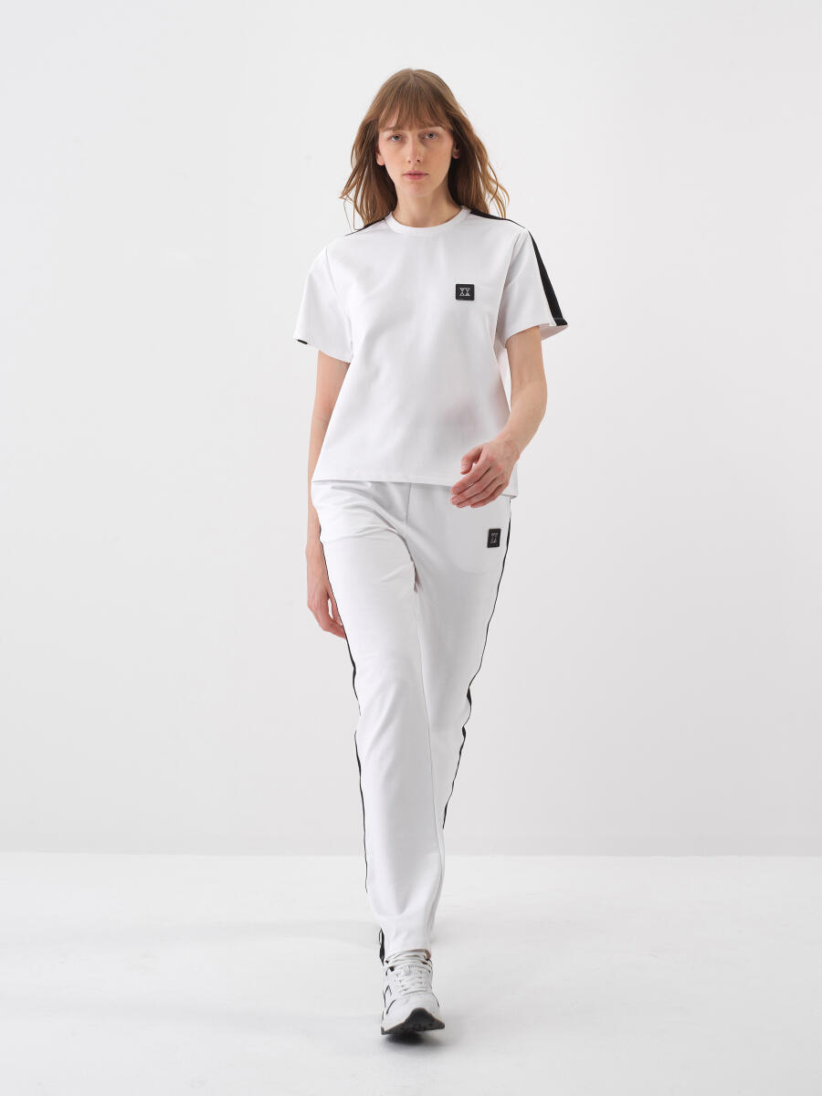 Beyaz Regular Fit Pamuklu Tişört - 2