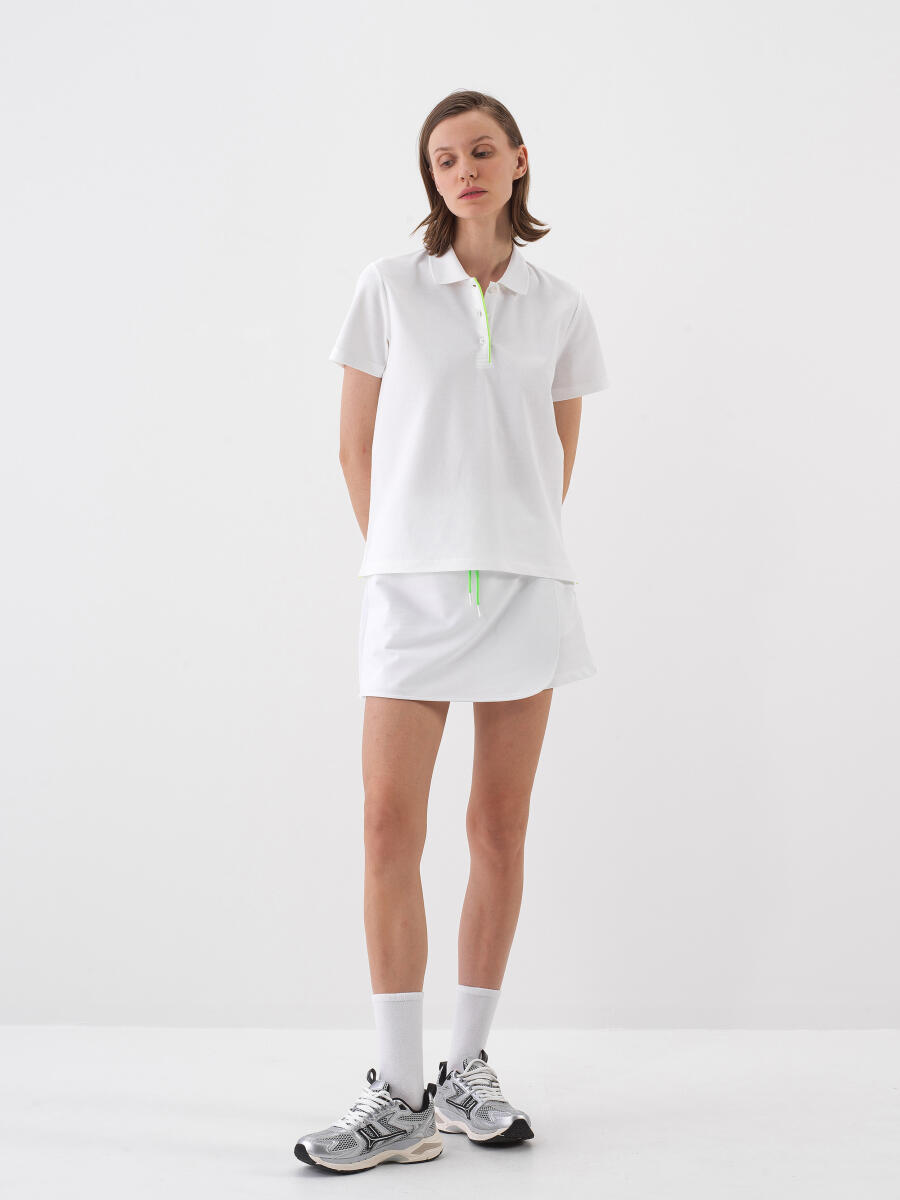 Beyaz Regular Fit Pamuklu Tişört - 2