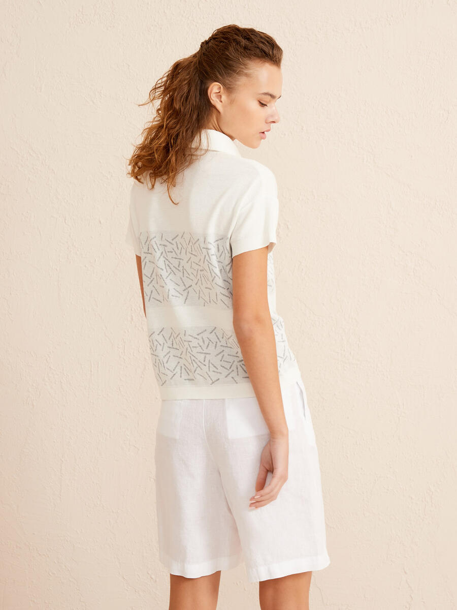 Ekru Regular Fit Pamuklu Tişört - 4
