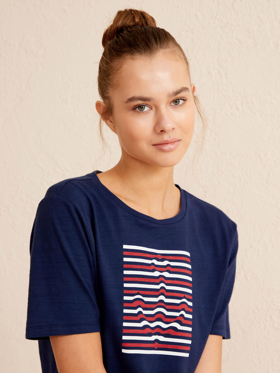 Lacivert Regular Fit Pamuklu Tişört - 3