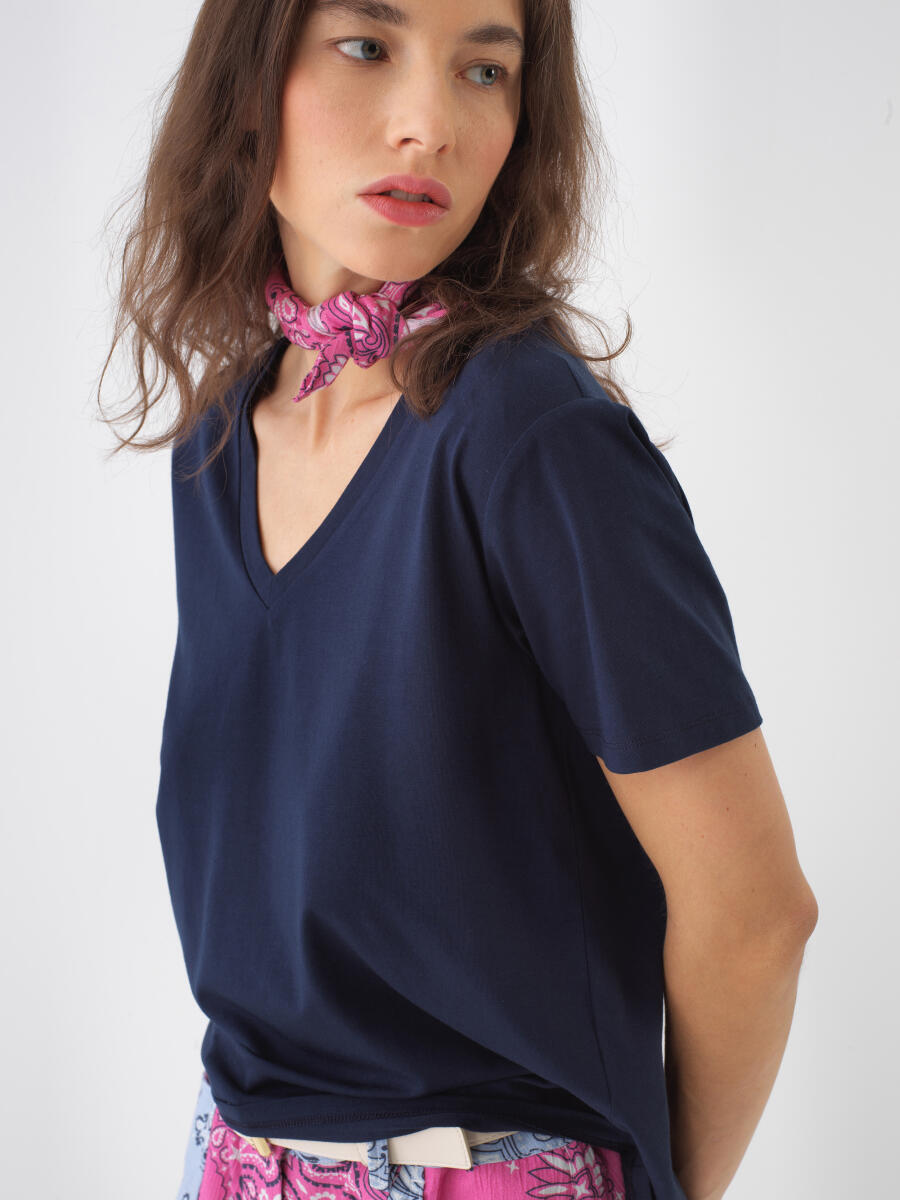 Lacivert Regular Fit Pamuklu Tişört