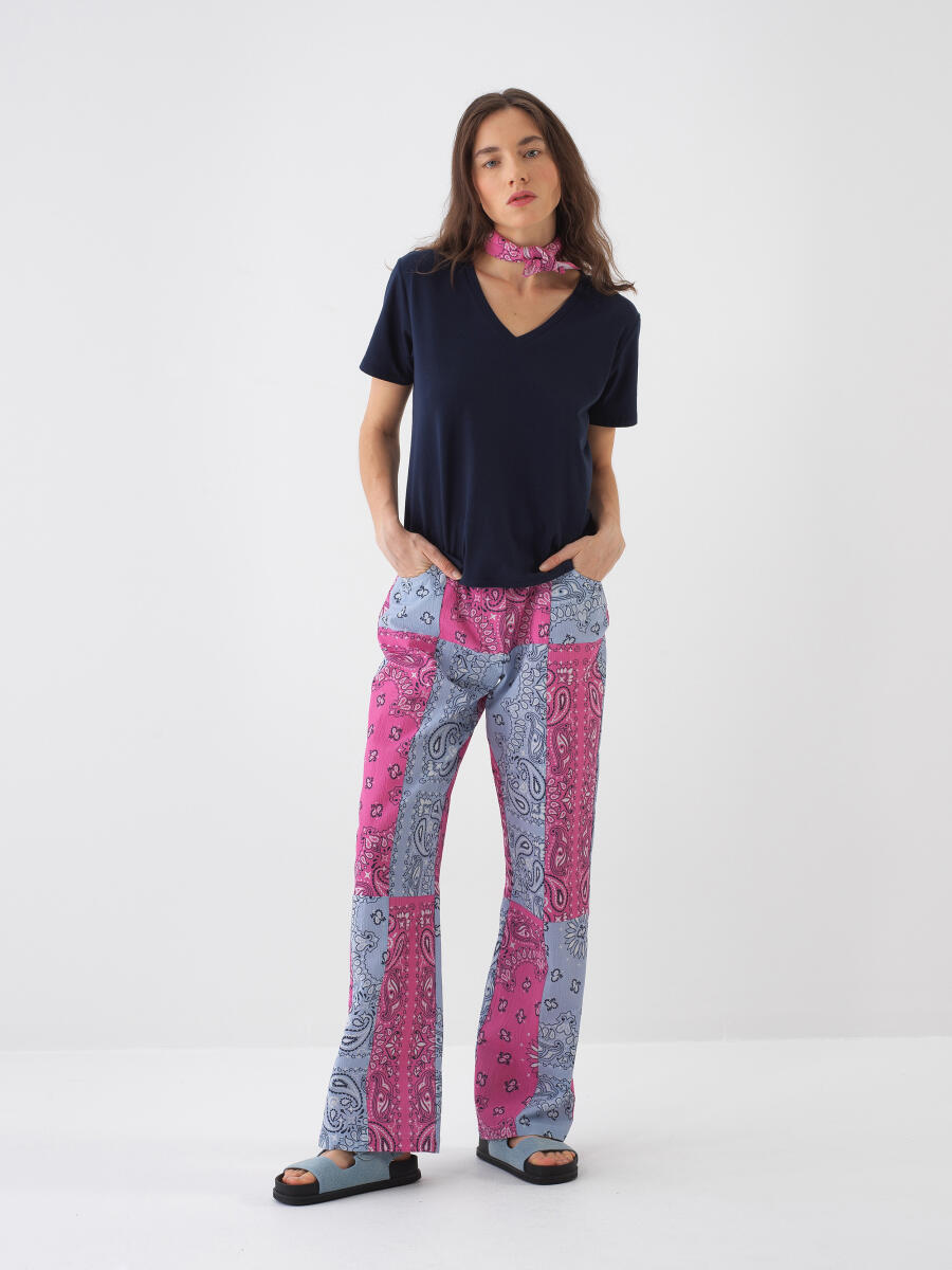Lacivert Regular Fit Pamuklu Tişört - 2