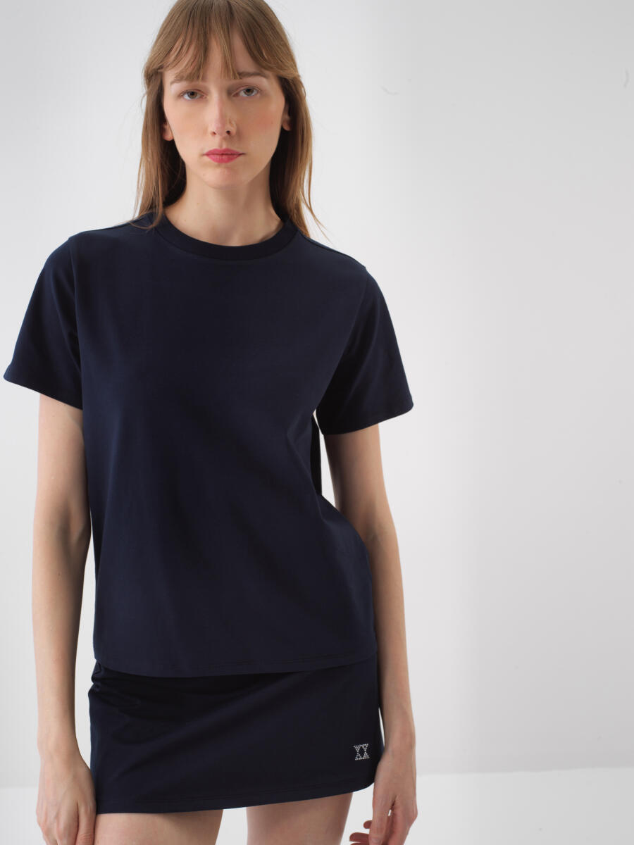 Lacivert Regular Fit Pamuklu Tişört
