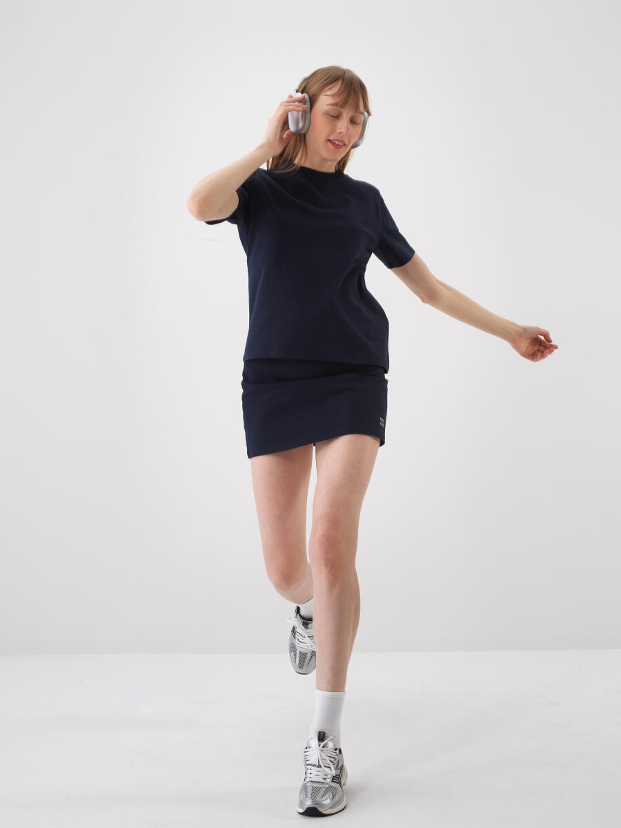 Lacivert Regular Fit Pamuklu Tişört - 2