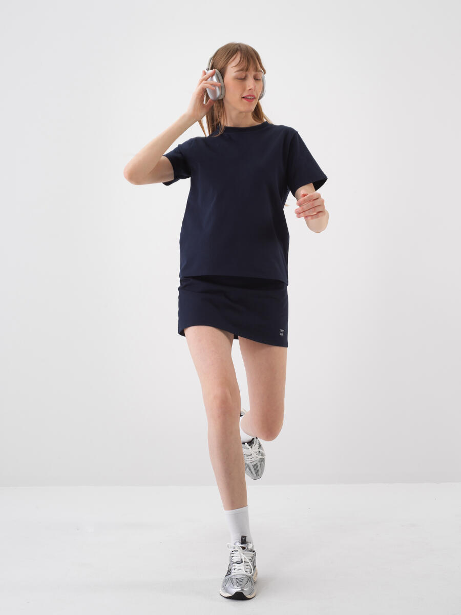 Lacivert Regular Fit Pamuklu Tişört - 3