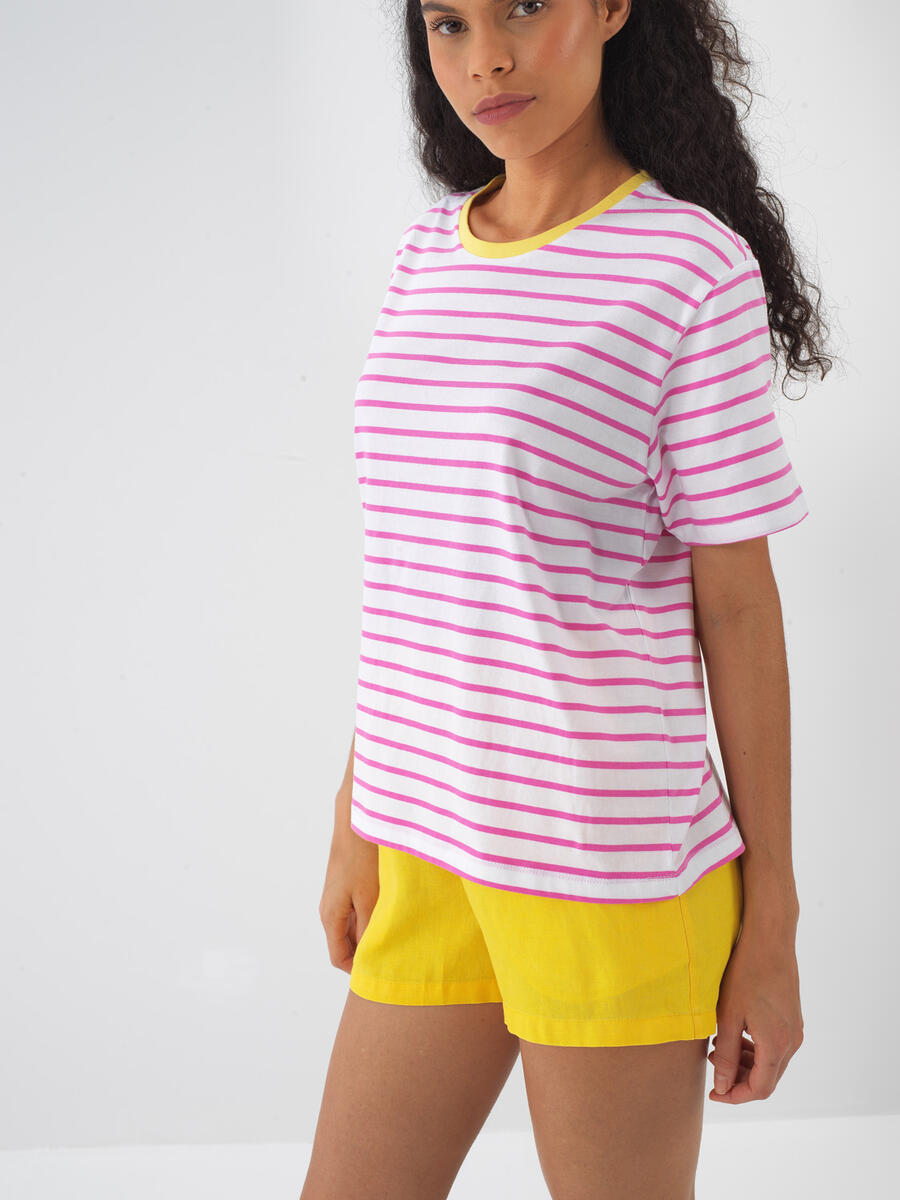 Pembe Oversize Pamuklu Tişört