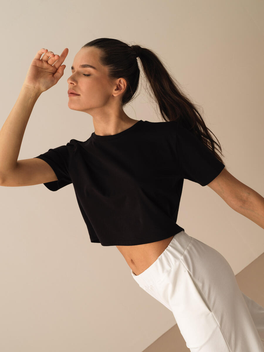 Siyah Regular Fit Pamuklu Basic Tişört