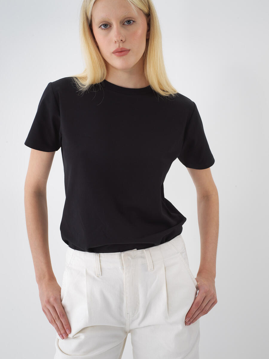 Siyah Regular Fit Pamuklu Tişört