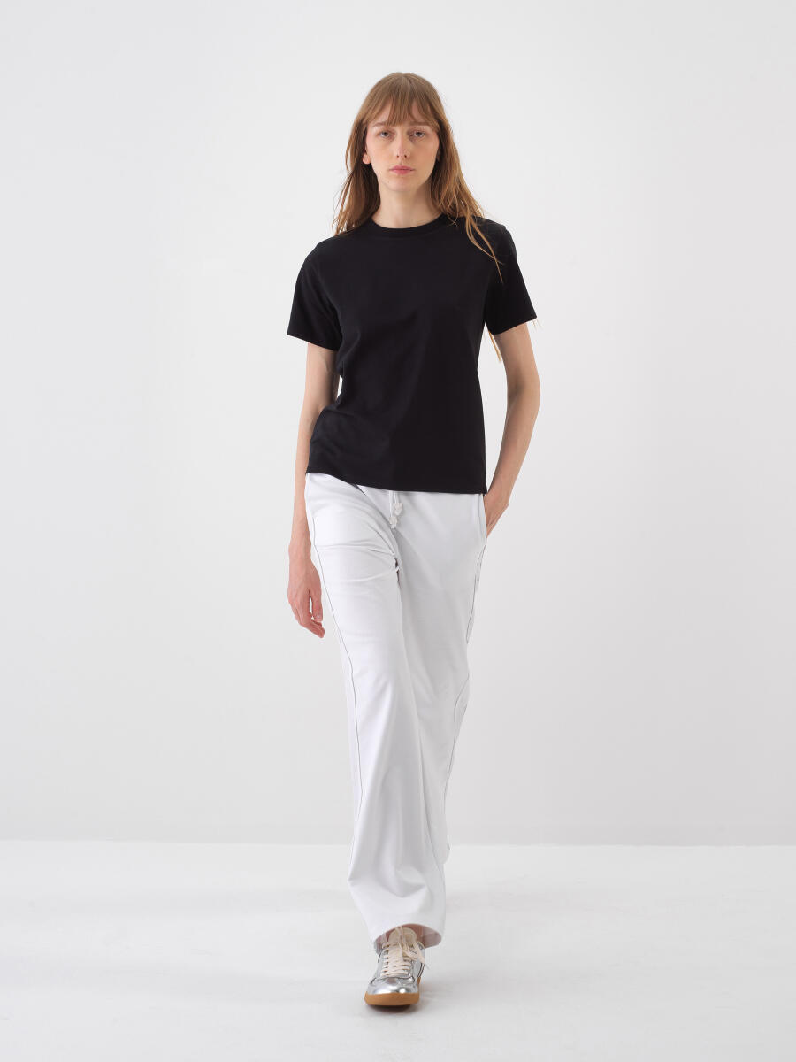 Siyah Regular Fit Pamuklu Tişört - 2