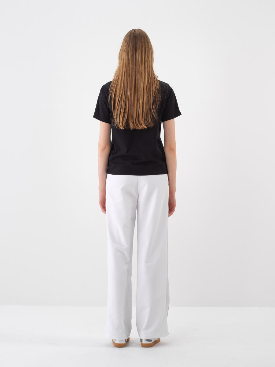 Siyah Regular Fit Pamuklu Tişört - 5