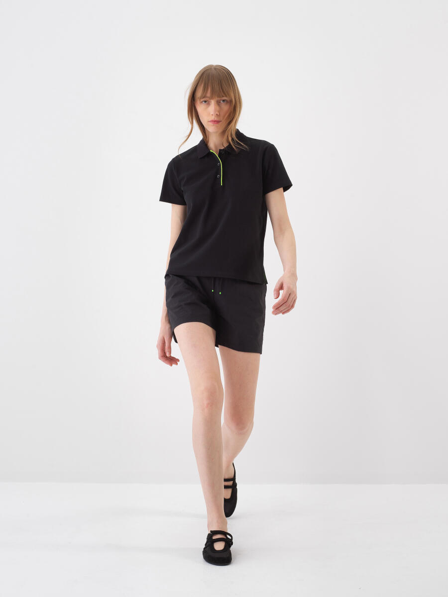 Siyah Regular Fit Pamuklu Tişört - 2