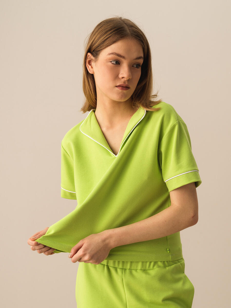 Yeşil Regular Fit Pamuklu Tişört