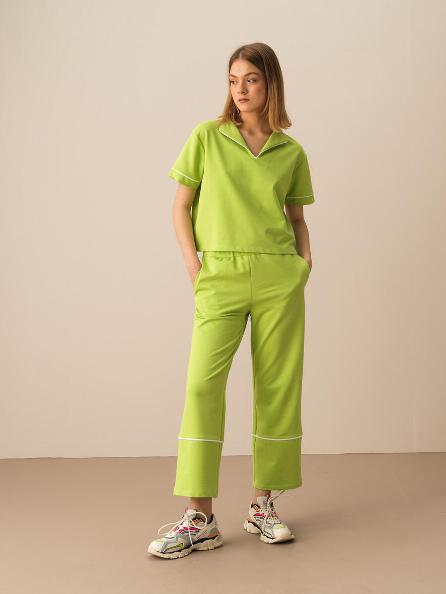 Yeşil Regular Fit Pamuklu Tişört - 2