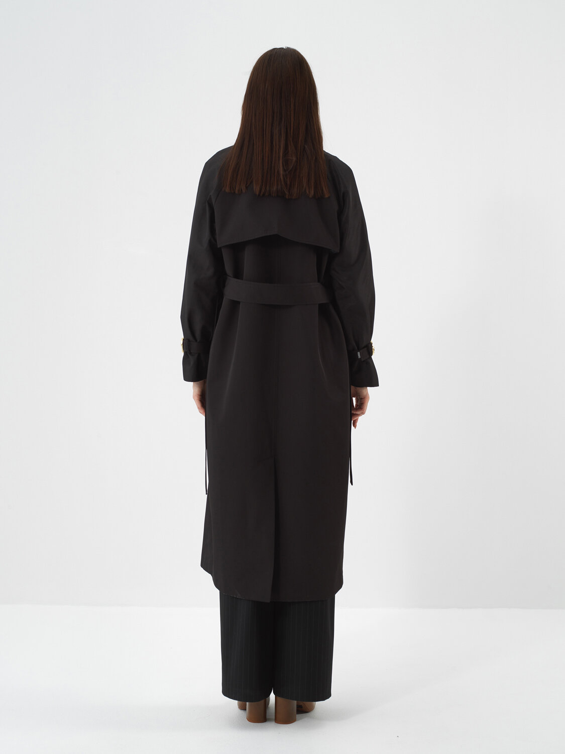 Siyah Formunu Koruyan Regular Fit Trençkot - Xint