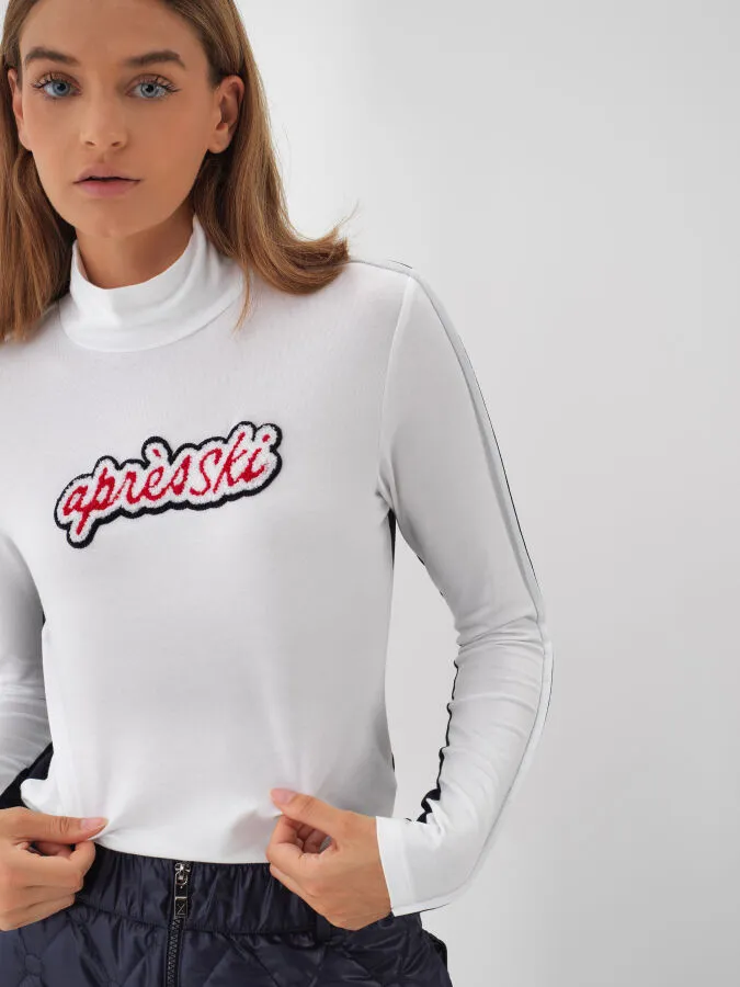 Beyaz Modal Dokulu Slim Fit Uzun Kollu Tişört - Xint