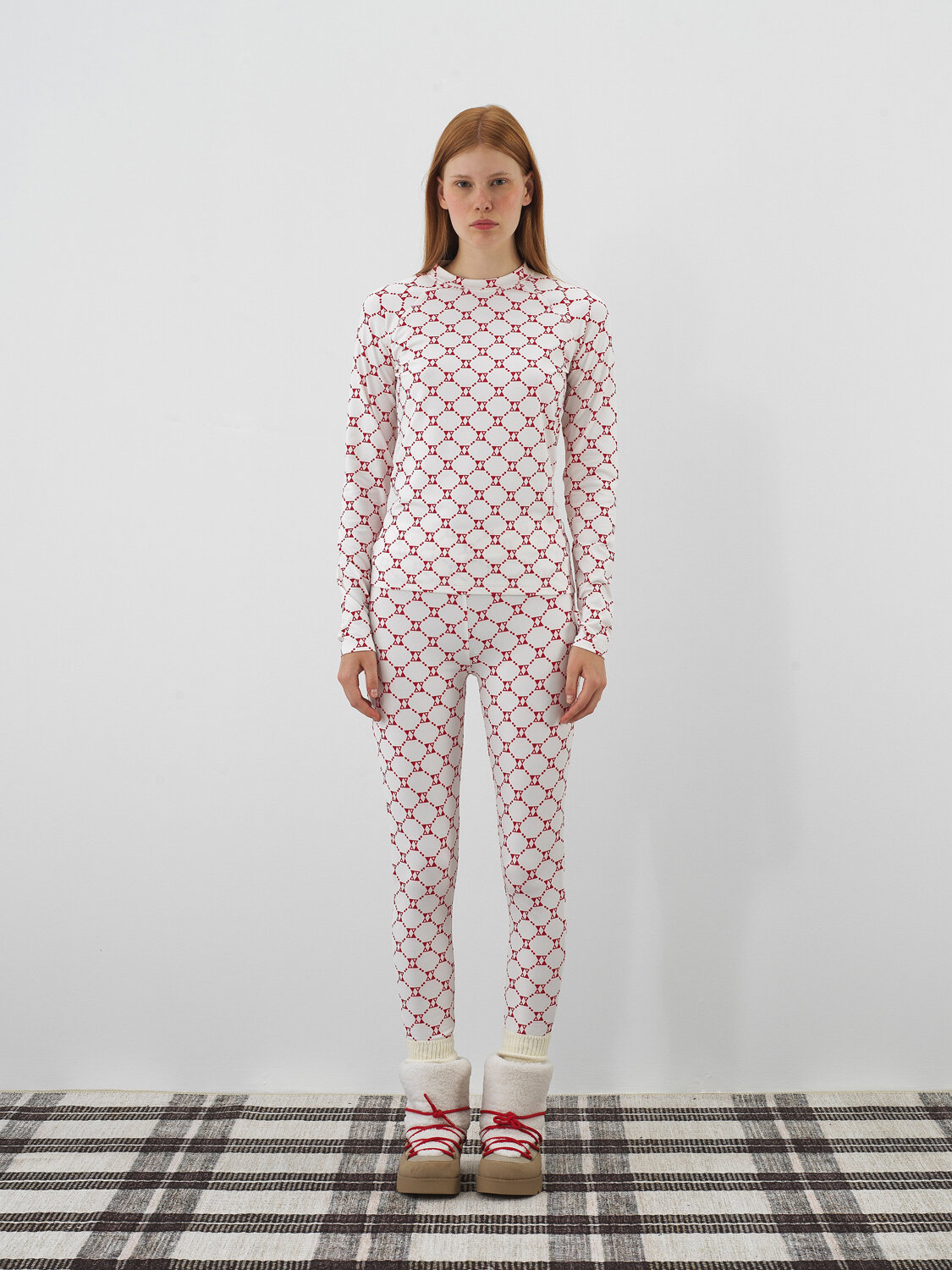 Ekru Esnek Dokulu Slim Fit Uzun Kollu Tişört - Xint