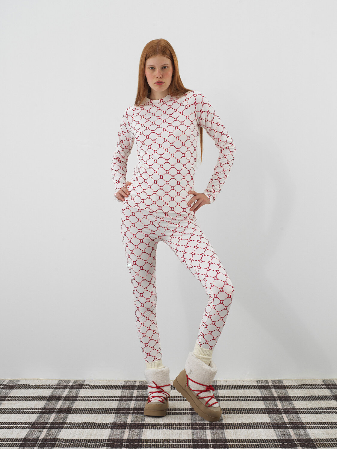 Ekru Esnek Dokulu Slim Fit Uzun Kollu Tişört - Xint