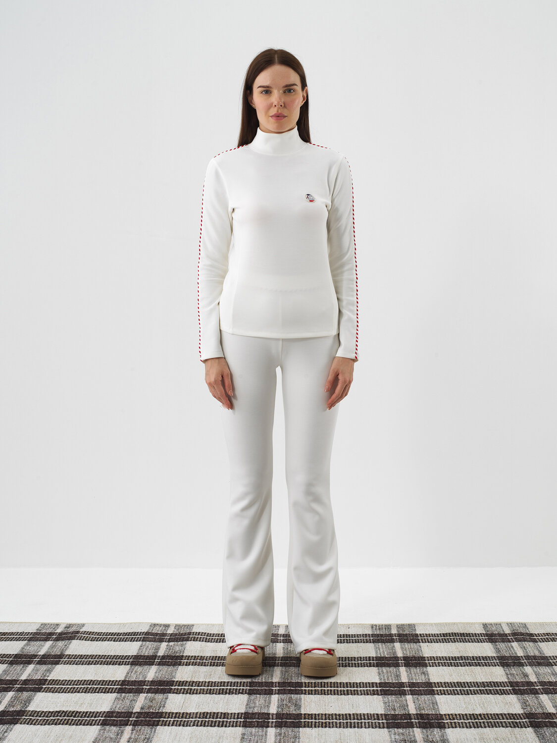 Ekru Modal Dokulu Regular Fit Uzun Kollu Tişört - Xint