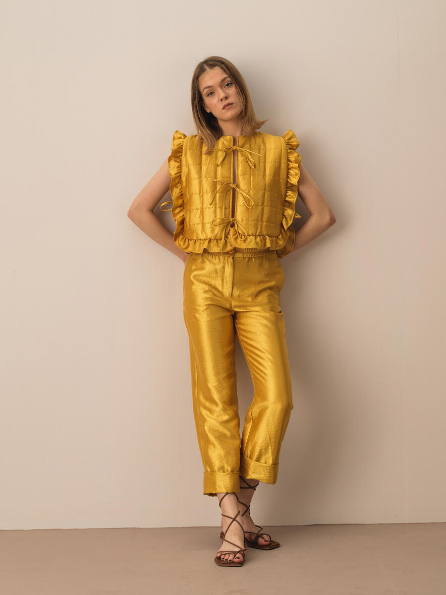 Gold Rengi Regular Fit Yelek - 2