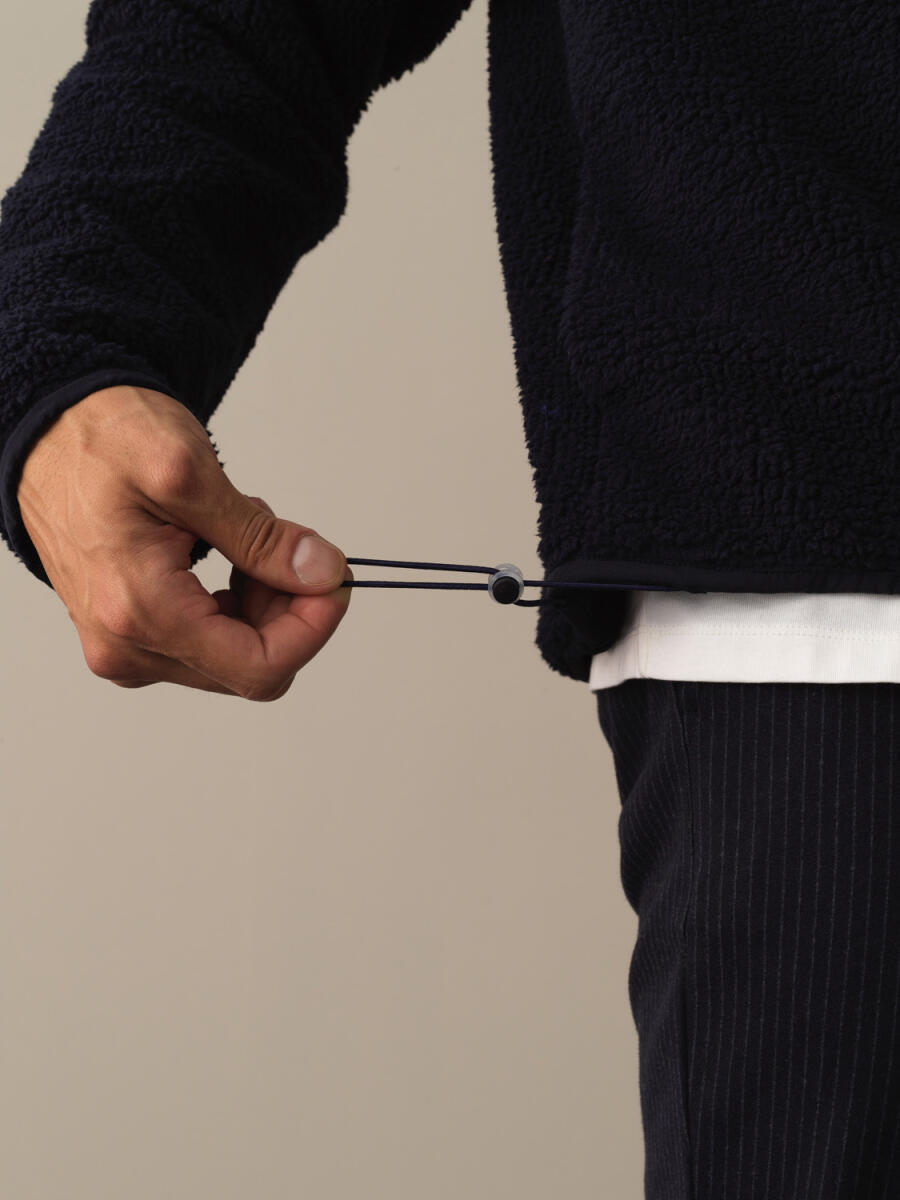 Stand Collar Oversized Pocket Detail Sheep Jacket - 3