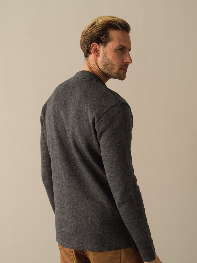 Cotton Buttoned Regular Fit Knitted Jacket - Xint