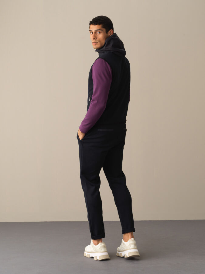 Hooded Cotton Regular Fit Vest - Xint