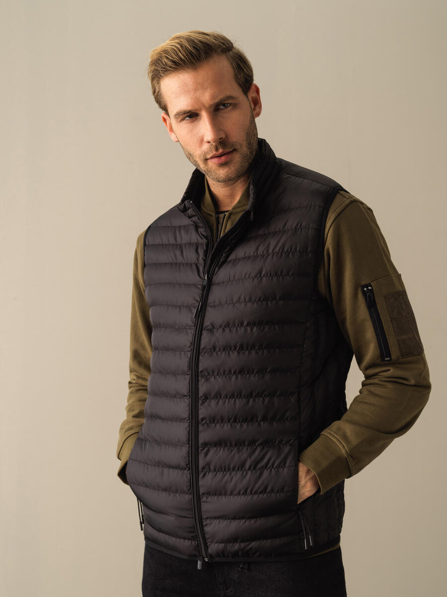 Stand Collar Regular Fit Puffer Vest