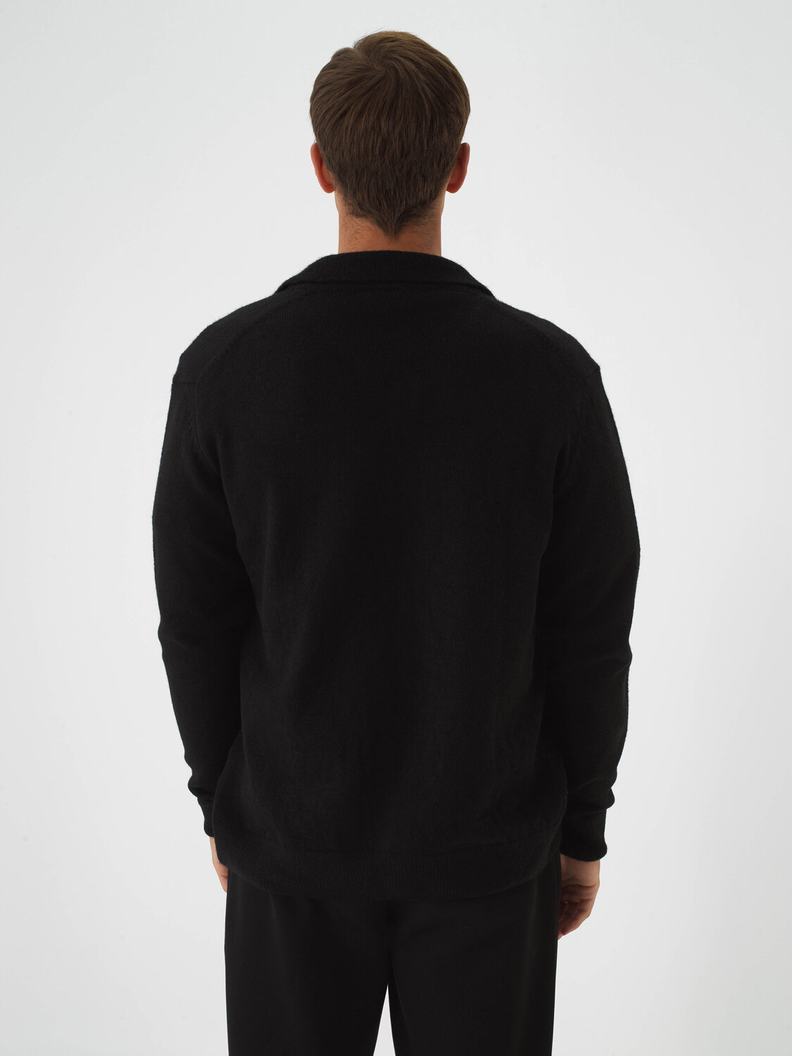 Black Soft Texture Regular Fit Cardigan - Xint