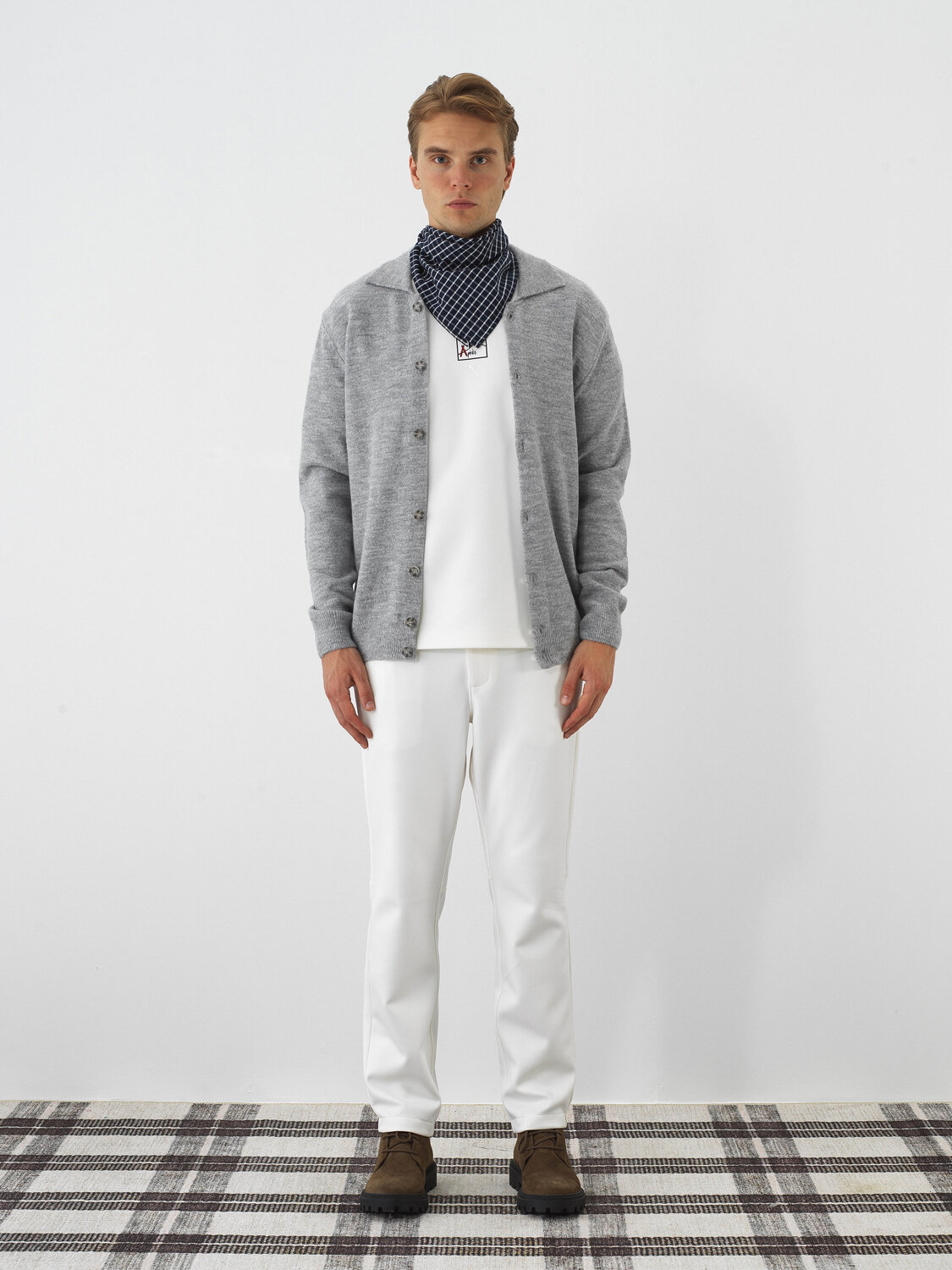 Gray Soft Texture Regular Fit Cardigan - Xint