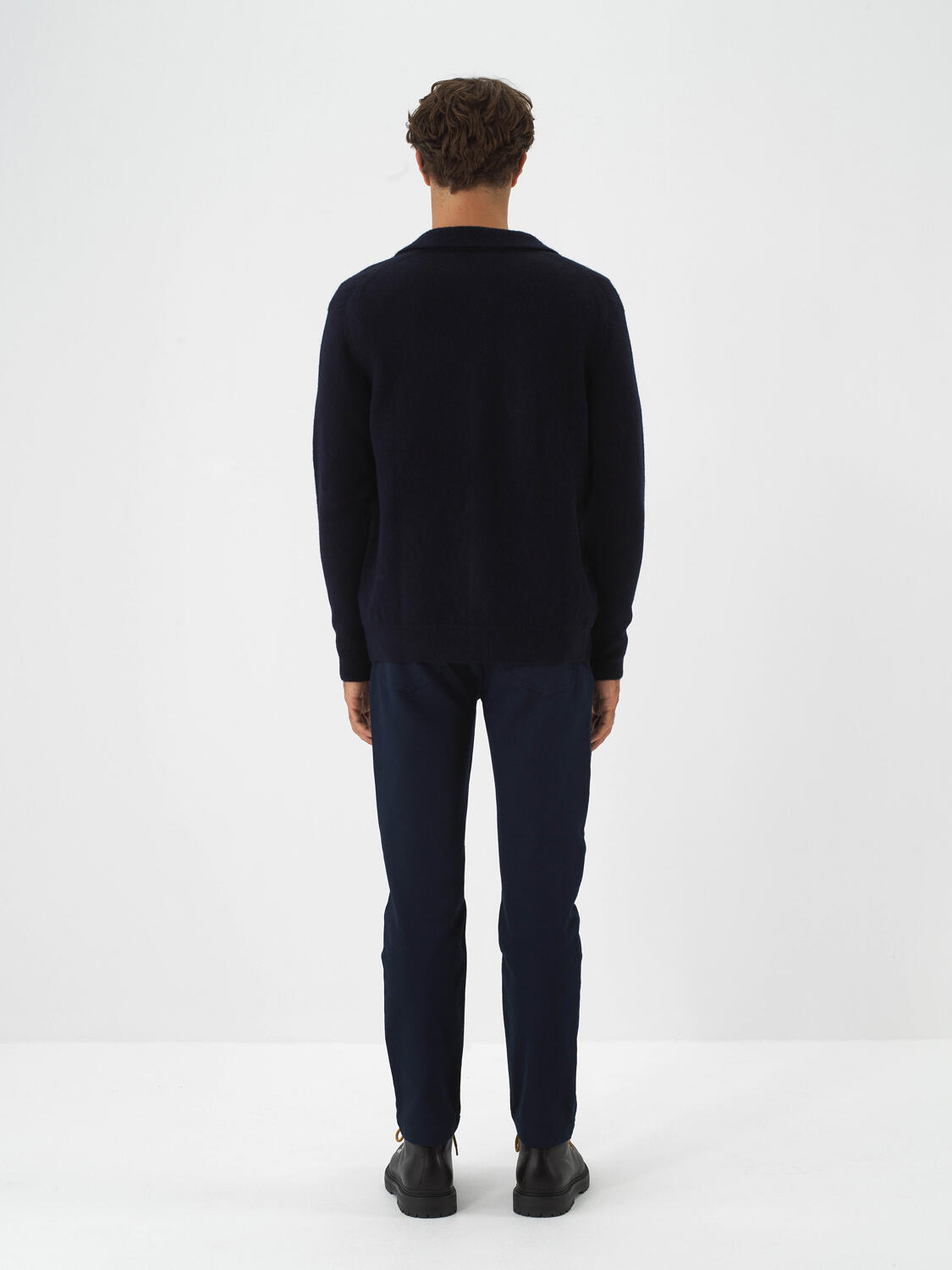 Navy Blue Soft Texture Regular Fit Cardigan - 5