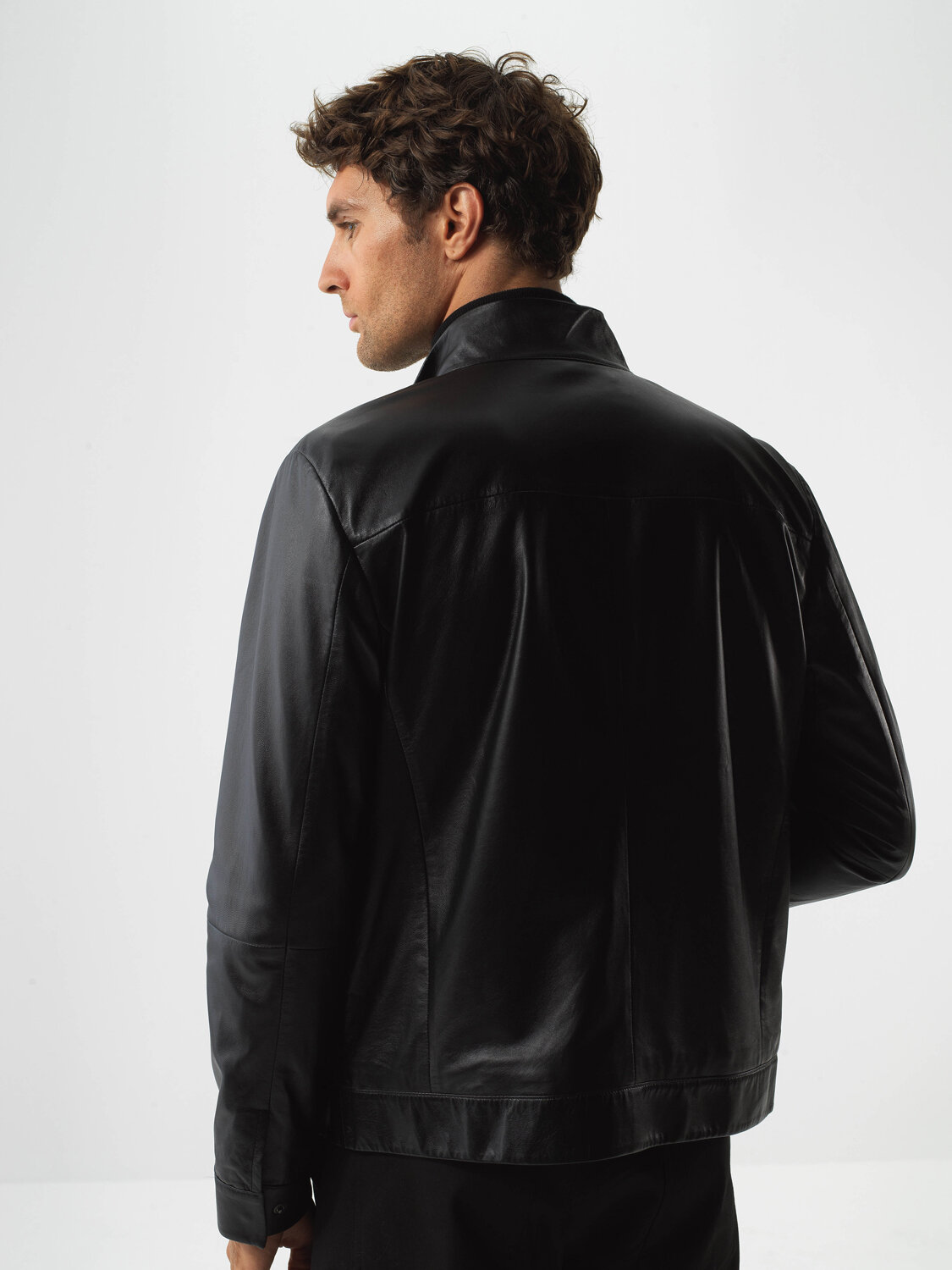 Black Genuine Leather Regular Fit Jacket - Xint