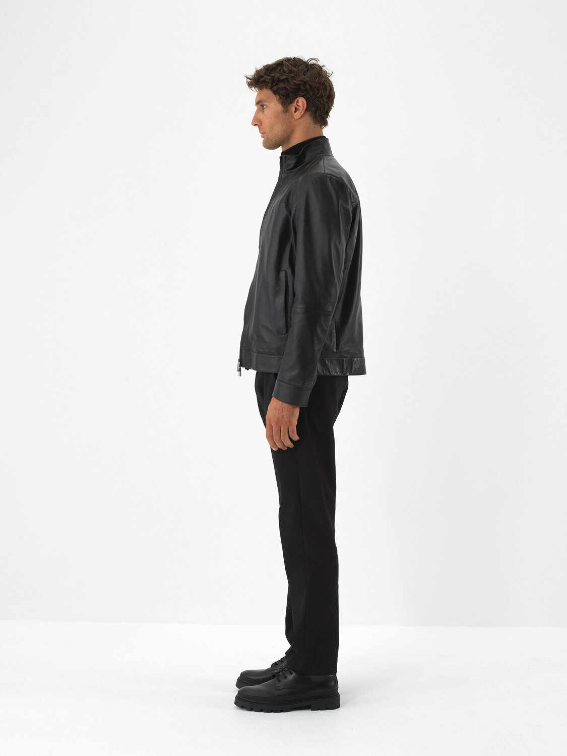 Black Genuine Leather Regular Fit Jacket - Xint