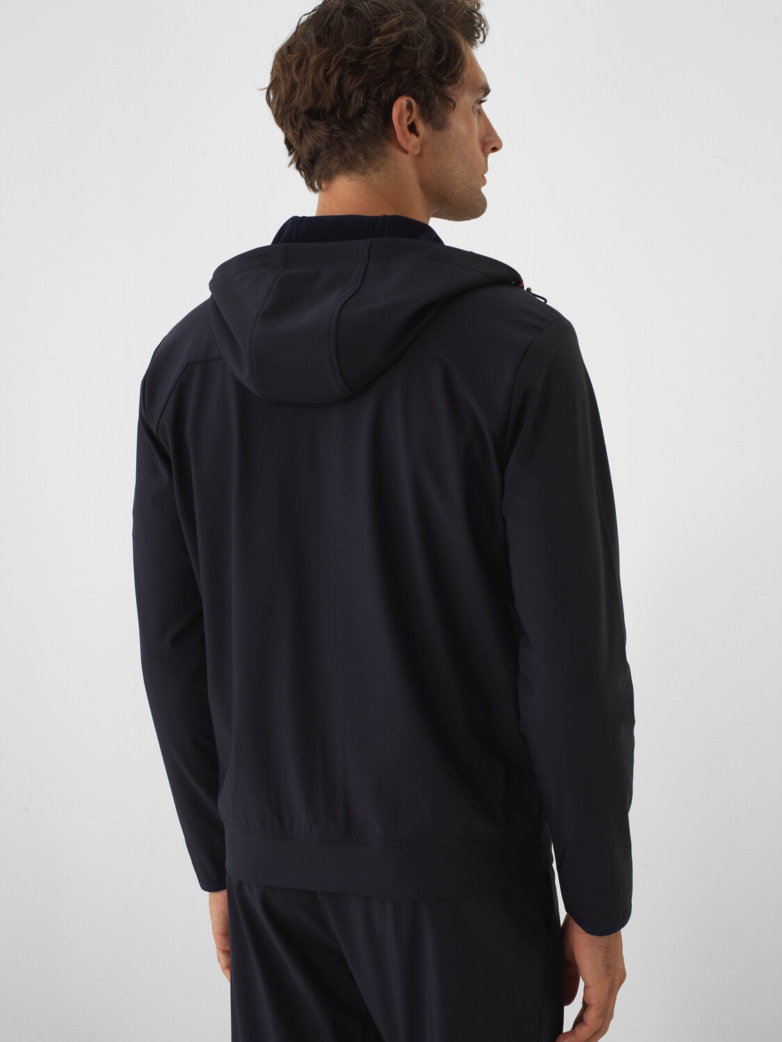 Navy Blue Flexible Textured Regular Fit Coat - Xint