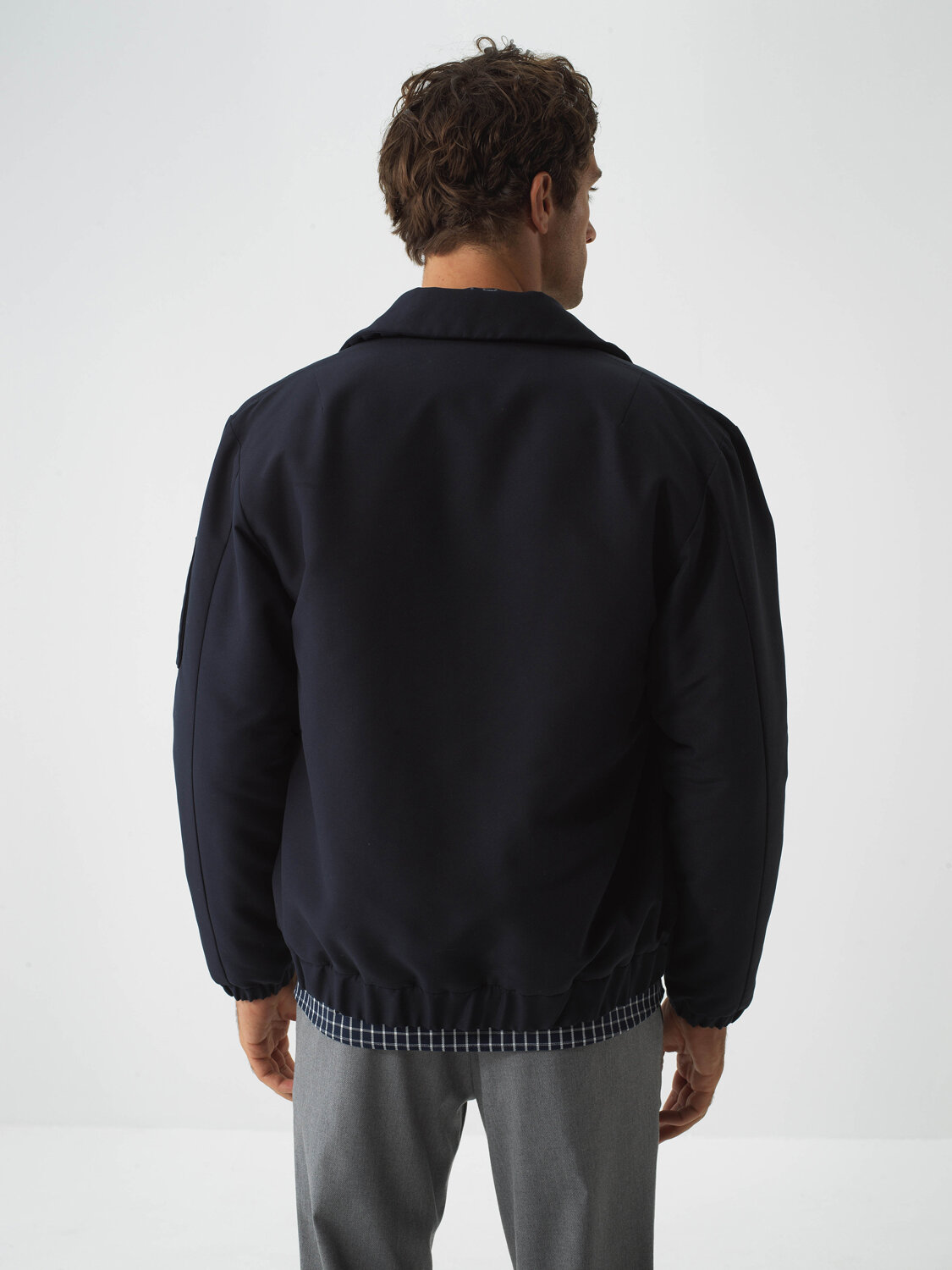 Navy Blue Regular Fit Coat That Maintains Its Form - Xint