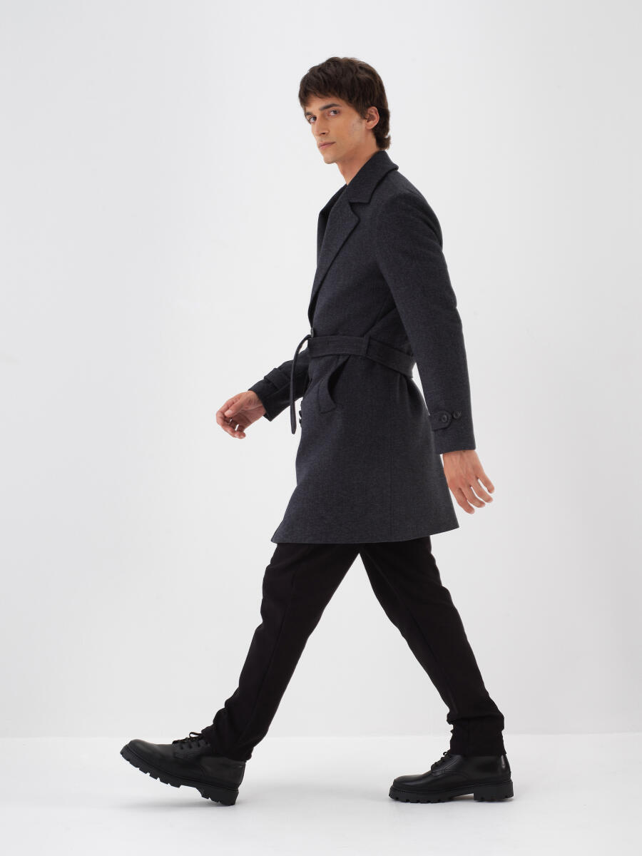 Wool Plain Coat - 1