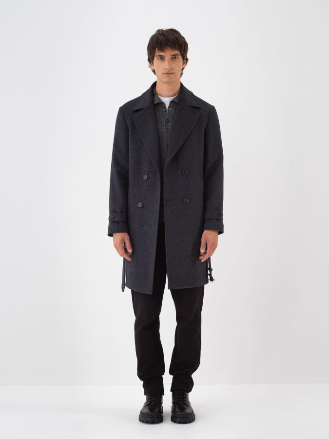Wool Plain Coat - Xint