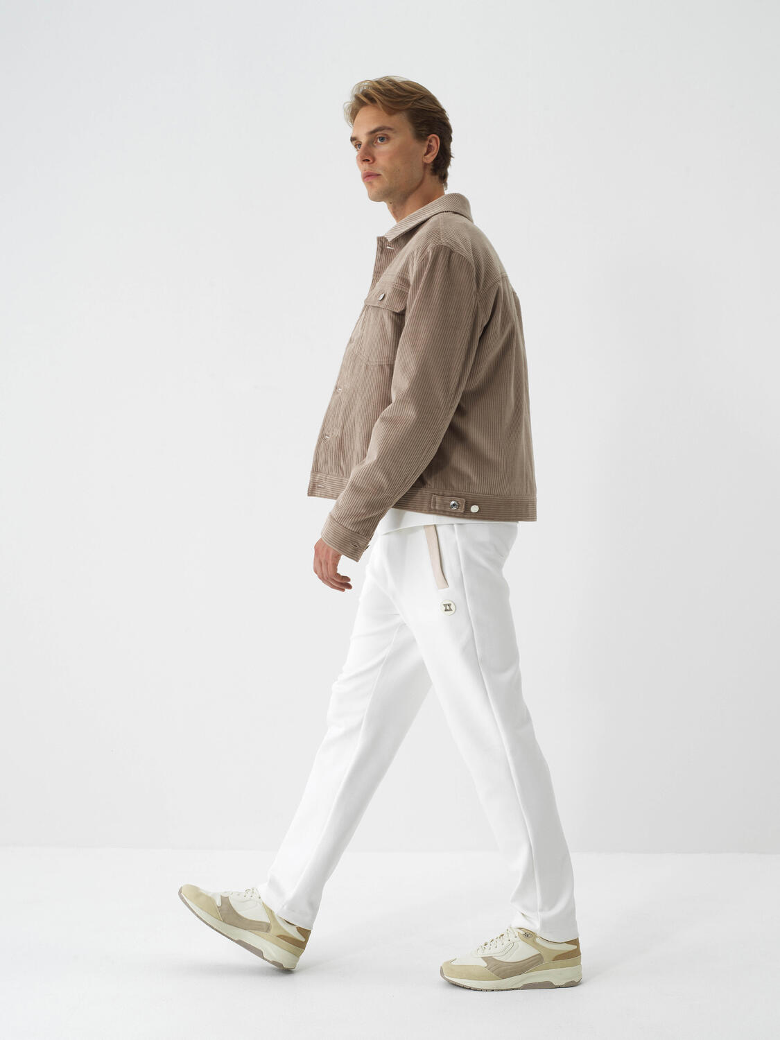 Beige Luxury Textured Soft Velvet Regular Fit Jacket - 3